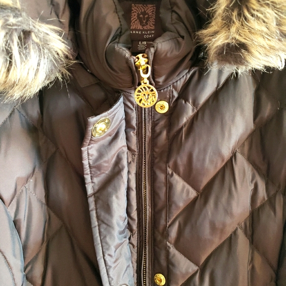 Anne Klein Rustic Gold Sheen Full length Coat Gold Hardware W Large - Picture 5 of 16